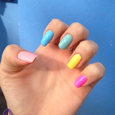 Every pastel color - summer nails 1