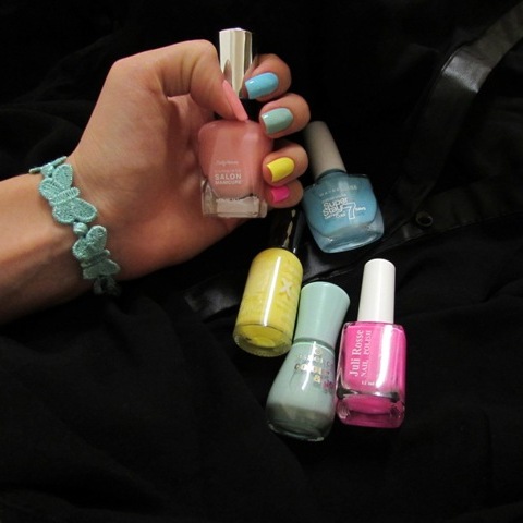 Every pastel color - summer nails 3