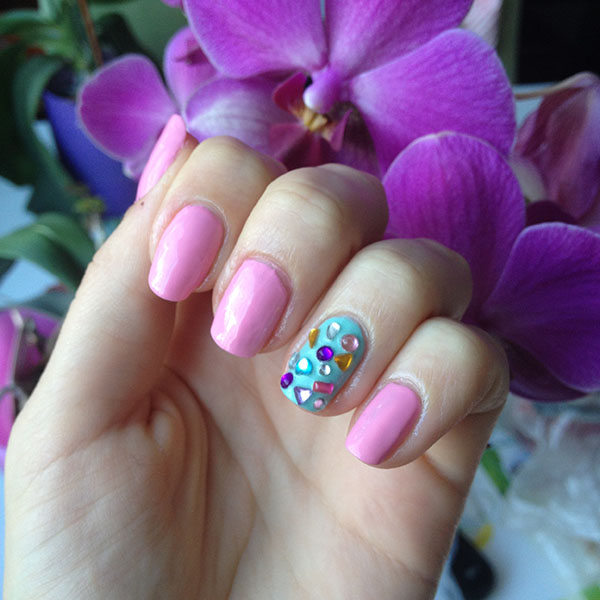 Bling Pink Manicure