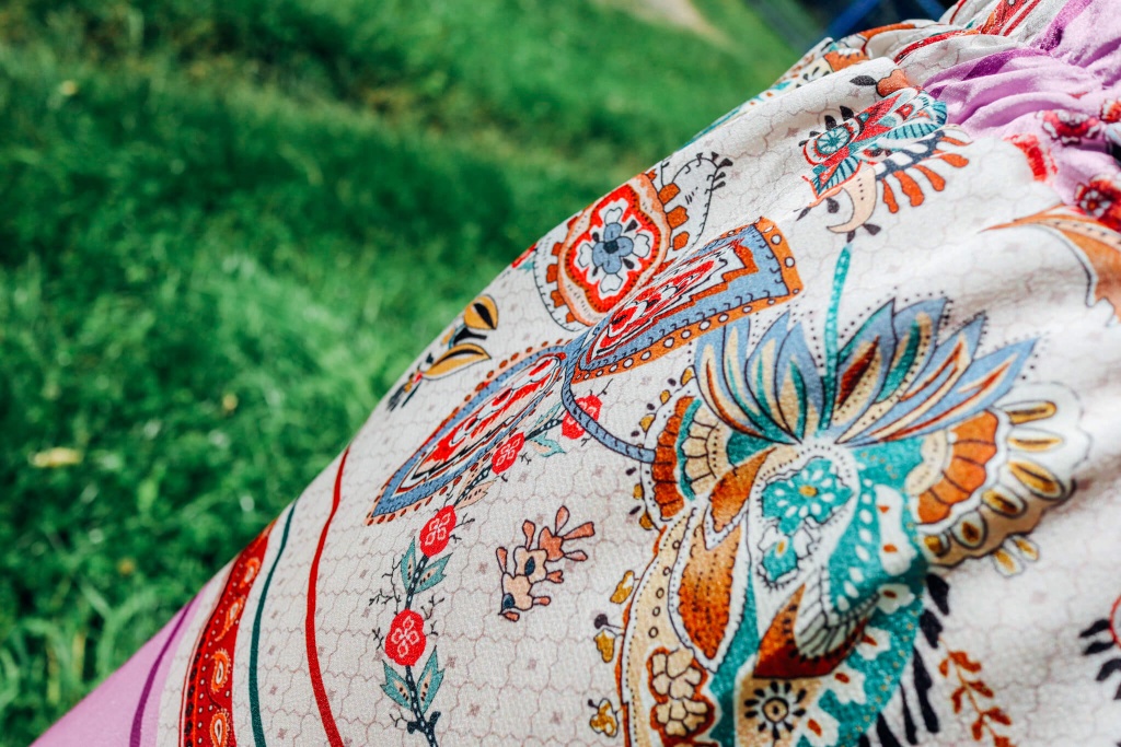 Detail látky - set kimono a nohavice z GlashGirl